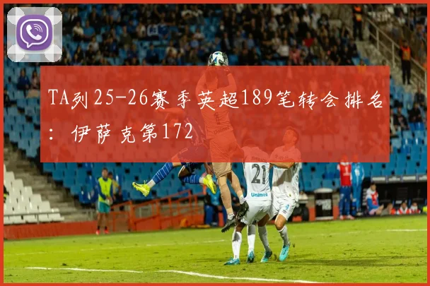TA列25-26赛季英超189笔转会排名：伊萨克第172